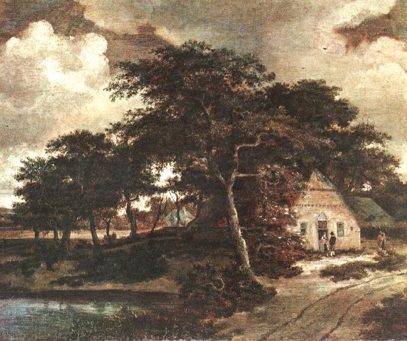 Meindert Hobbema Landscape with a Hut oil painting picture